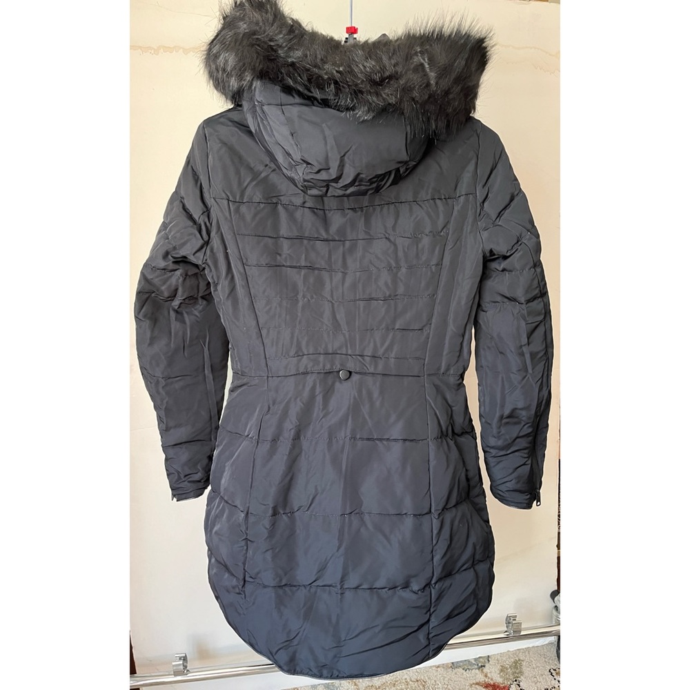 Zara Basic Black Long Down Puffer Jacket Small - image 2